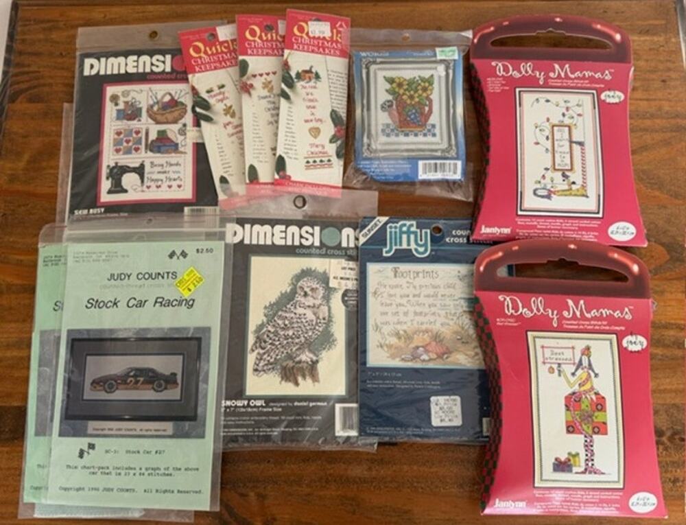 Mixed Lot of Small sized Cross Stitch Kits - Dimensions, Dolly Mamas, etc